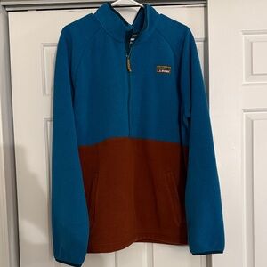 L.L. Bean Teal and Rust Fleece Jacket